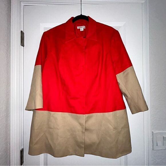 Coldwater Creek Snap Button Front 3/4 Sleeve Peacoat Coat - Picture 1 of 5